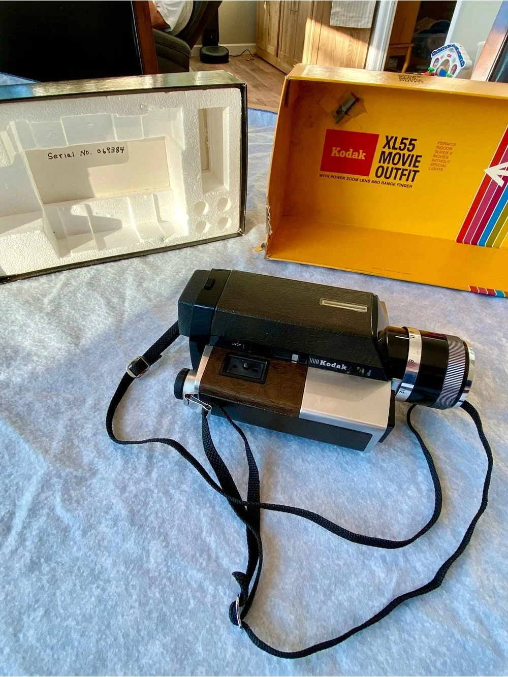 Vintage Kodak Black and Silver XL55 Movie Outfit Camera & Case